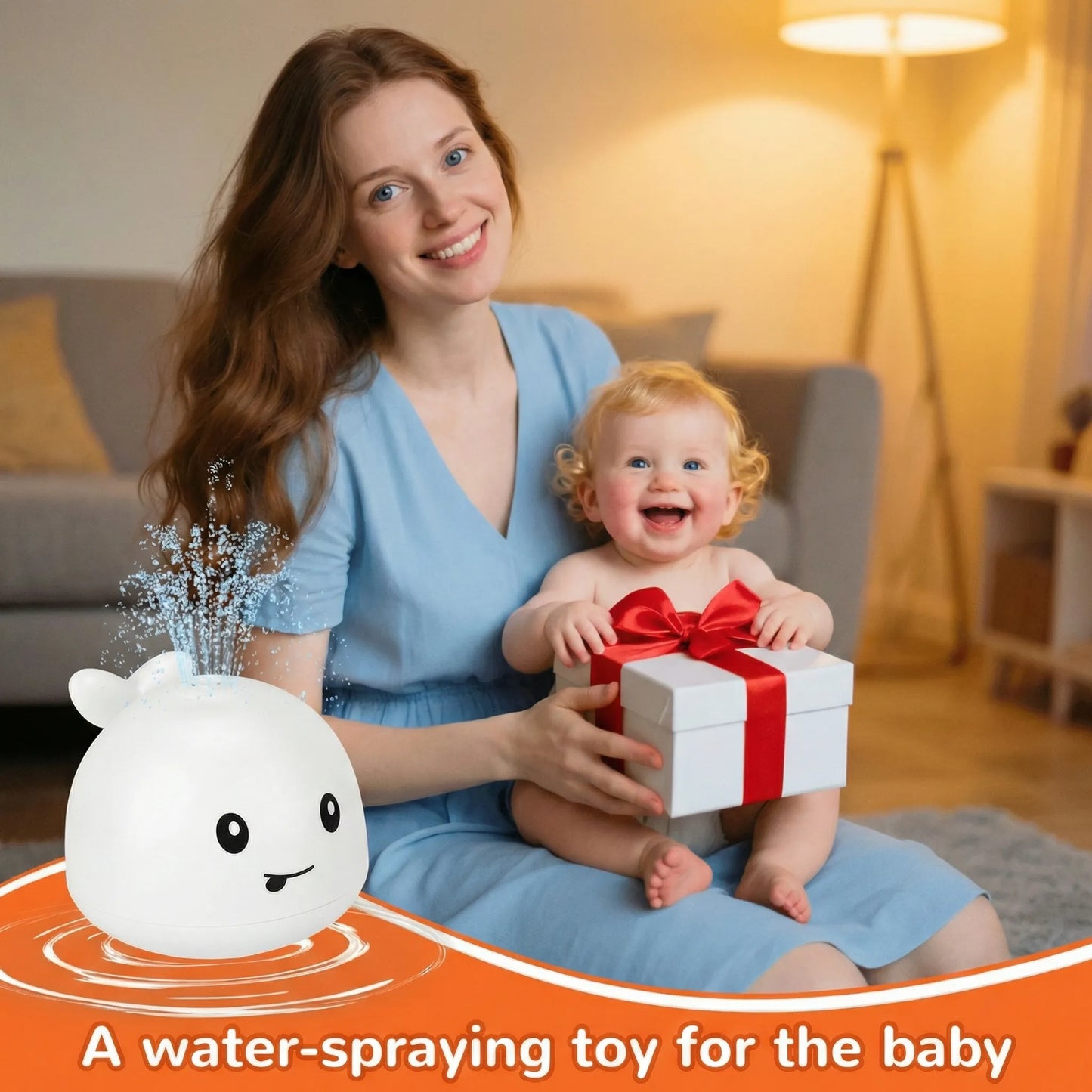 Light-Up Water-Activated Whale Bath Toy for Toddlers