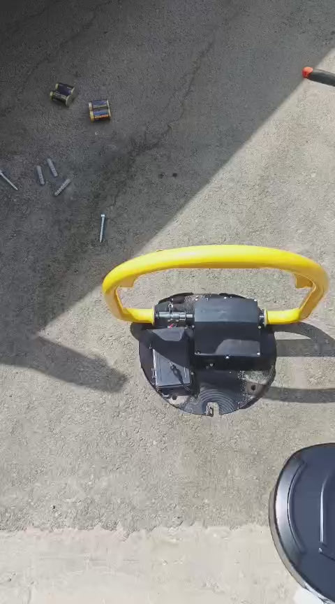 How to install the electronic parking barrier on concrete with expansion anchors and bolts